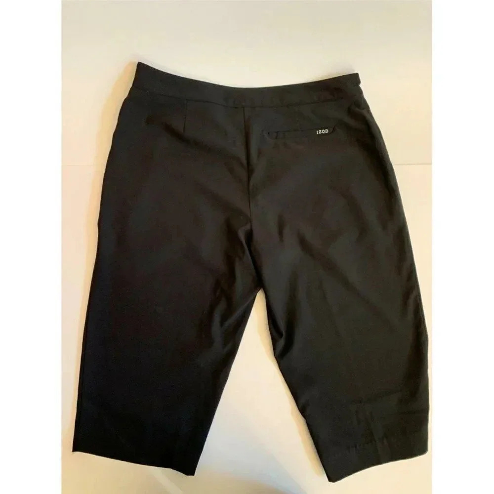 Izod GOLF Women's Size 6 Black Classic Stretch Bermuda Shorts Pants - Style Z885 - Picture 8 of 10